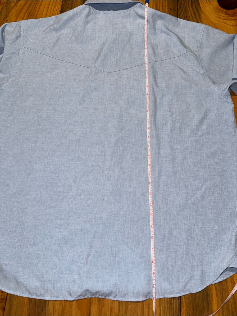 Men's Pearl Snap Western Shirt in Blue Gray Color, Short Sleeve, XL - Picture 6 of 8